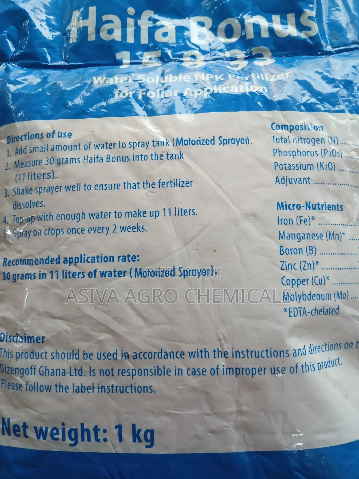 Haifa Bonus (15-8-33)Fertilizer