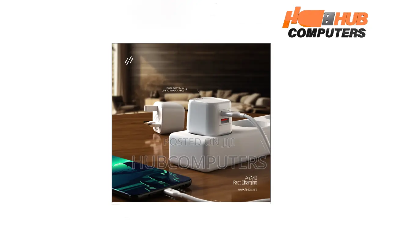 Heatz Za40 Usb Dual Port Adapter With Type C Cable