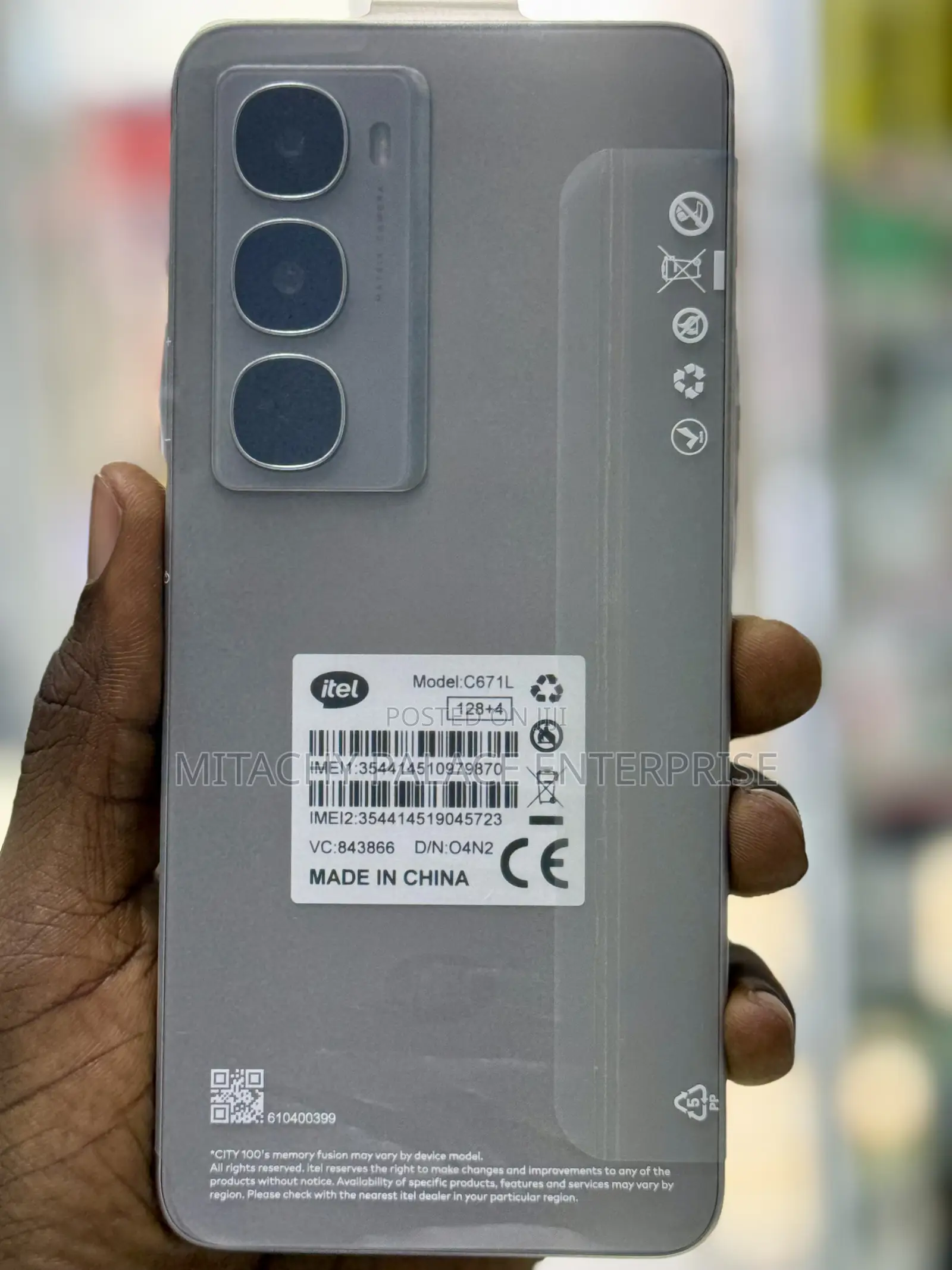 New Itel City 100 128 GB Gray