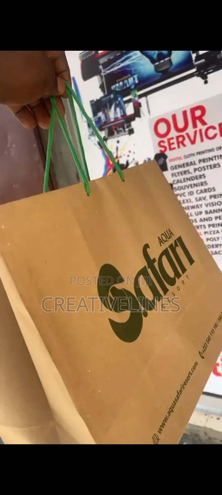 A3 Bag With Green Rope