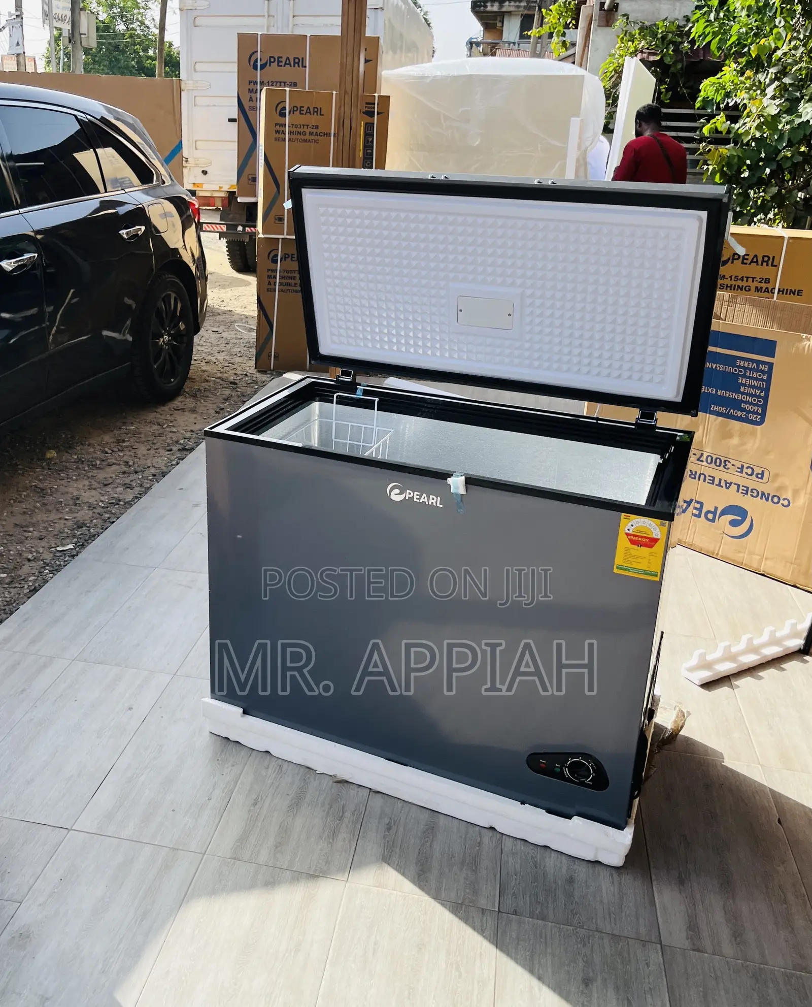 Newly Made Pearl Single Door Chest Freezer(Dark Gray)250ltr
