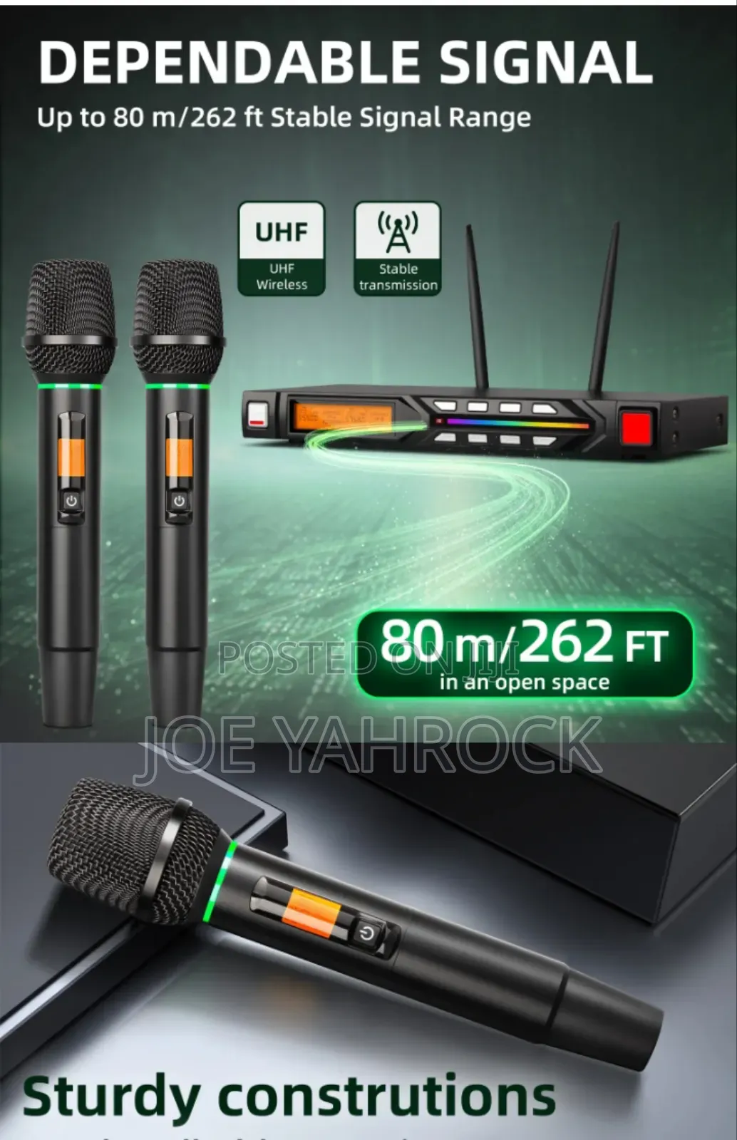 Original 2 In 1 Uhf Cordless/Wireless Mic 100m