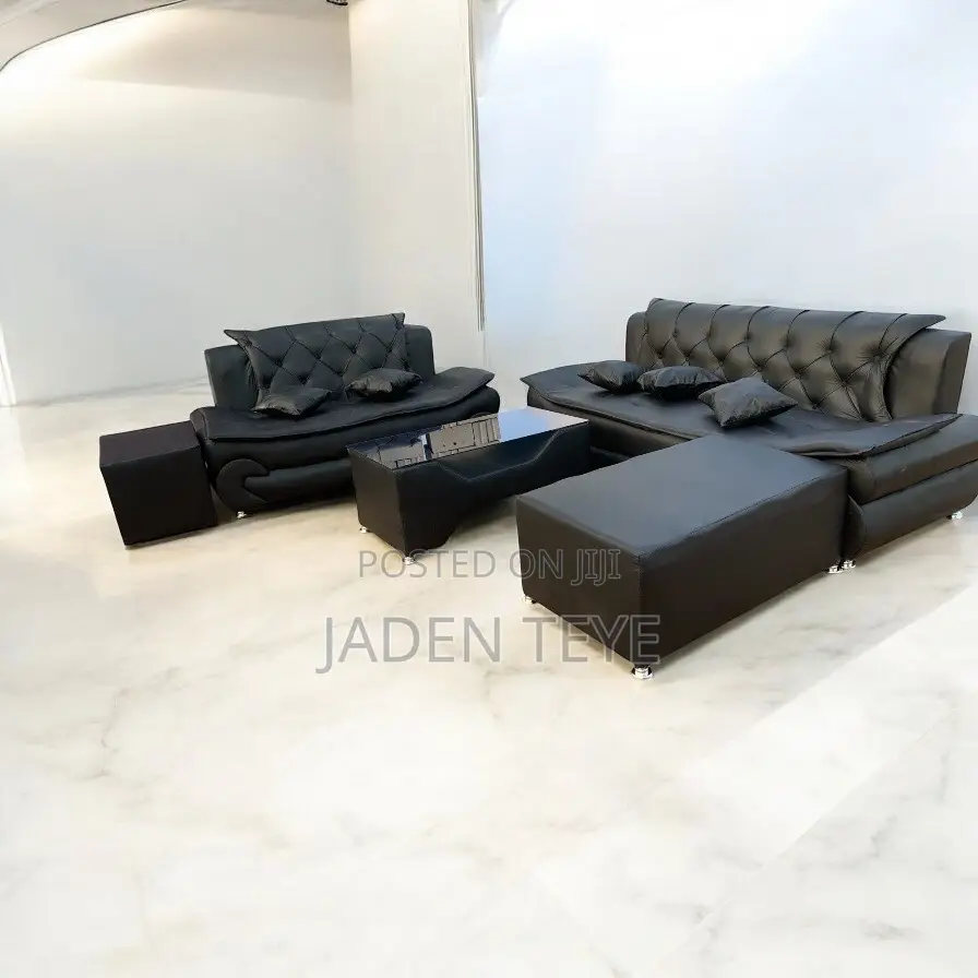 Black American Leather Sofa(Free Delivery)