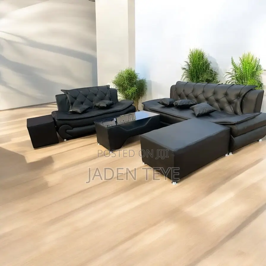 Black American Leather Sofa(Free Delivery)