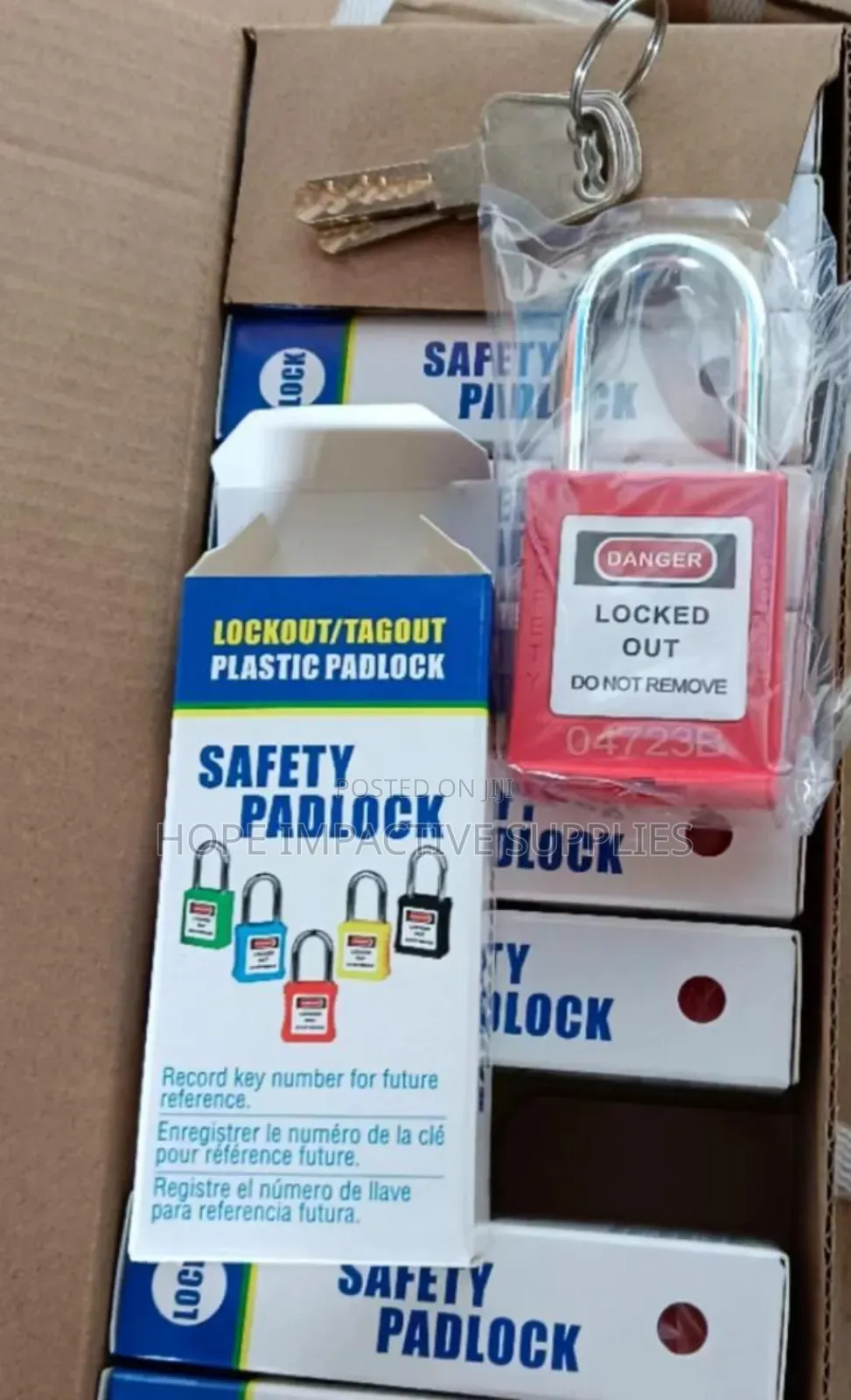 Safety Padlocks - Different Colours Available.