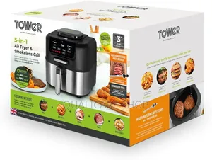 Tower 5 in 1 Air Fryer 5.6l Smokeless Grill 1700w