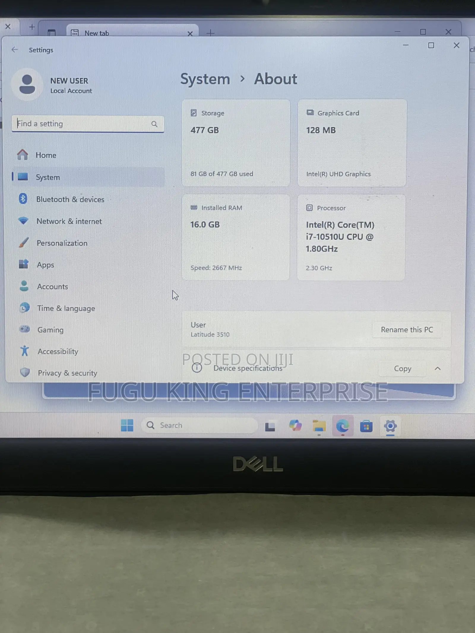 Laptop Dell Latitude 3510 16GB Intel Core I7 SSD 512GB