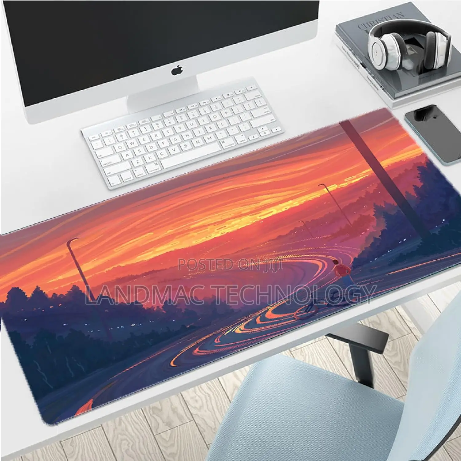 Extra Large RGB Sunset Pattern Mouse Pad - Led Light