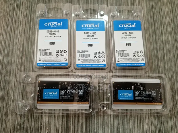 Crucial 8gb Ddr5 4800mhz Cl40 Laptop Ram Sodimm 2