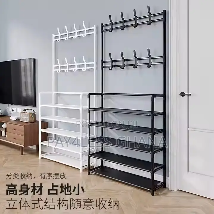 5-layer Shoe Rack With Bag Cloth Hanger