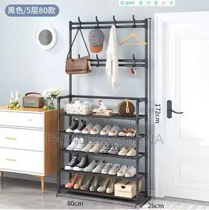 5-layer Shoe Rack With Bag Cloth Hanger