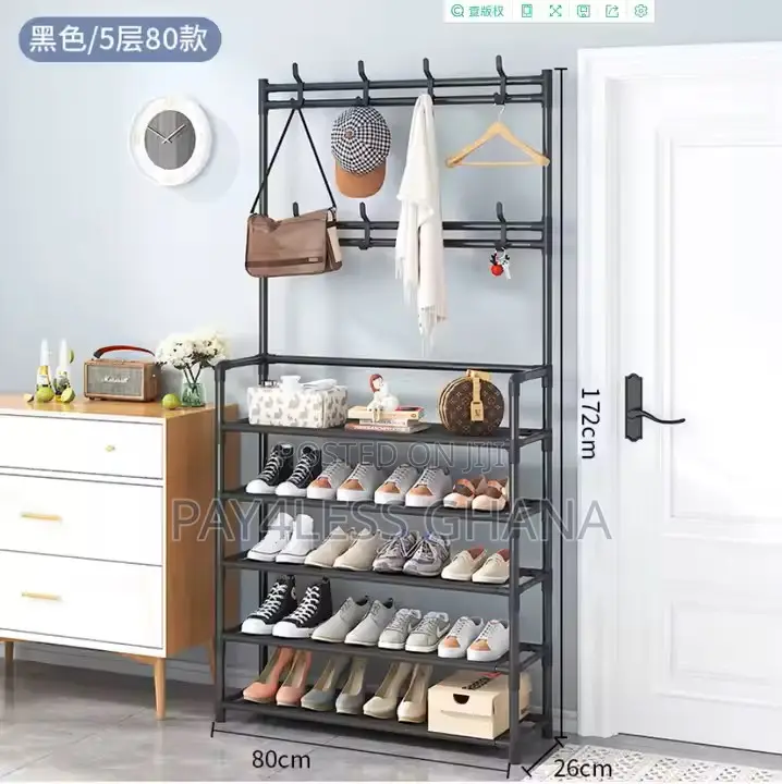 5-layer Shoe Rack With Bag Cloth Hanger
