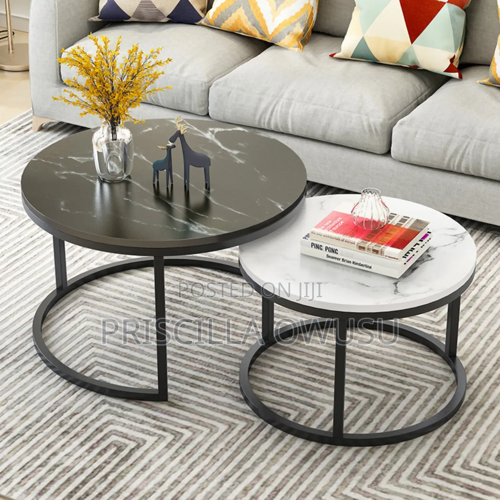 Marble Center Table Coffee Table (2 Set)