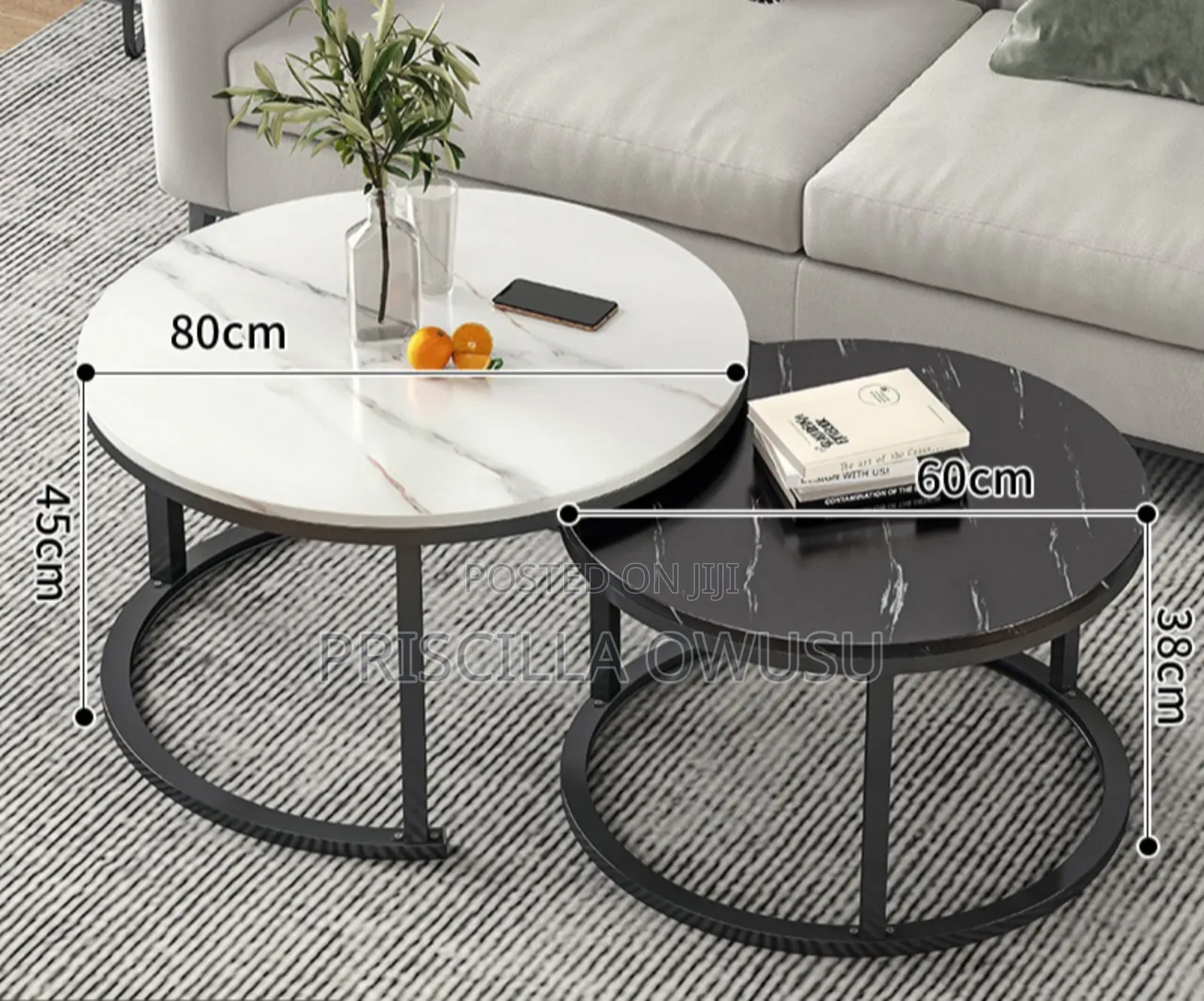 Marble Center Table Coffee Table (2 Set)