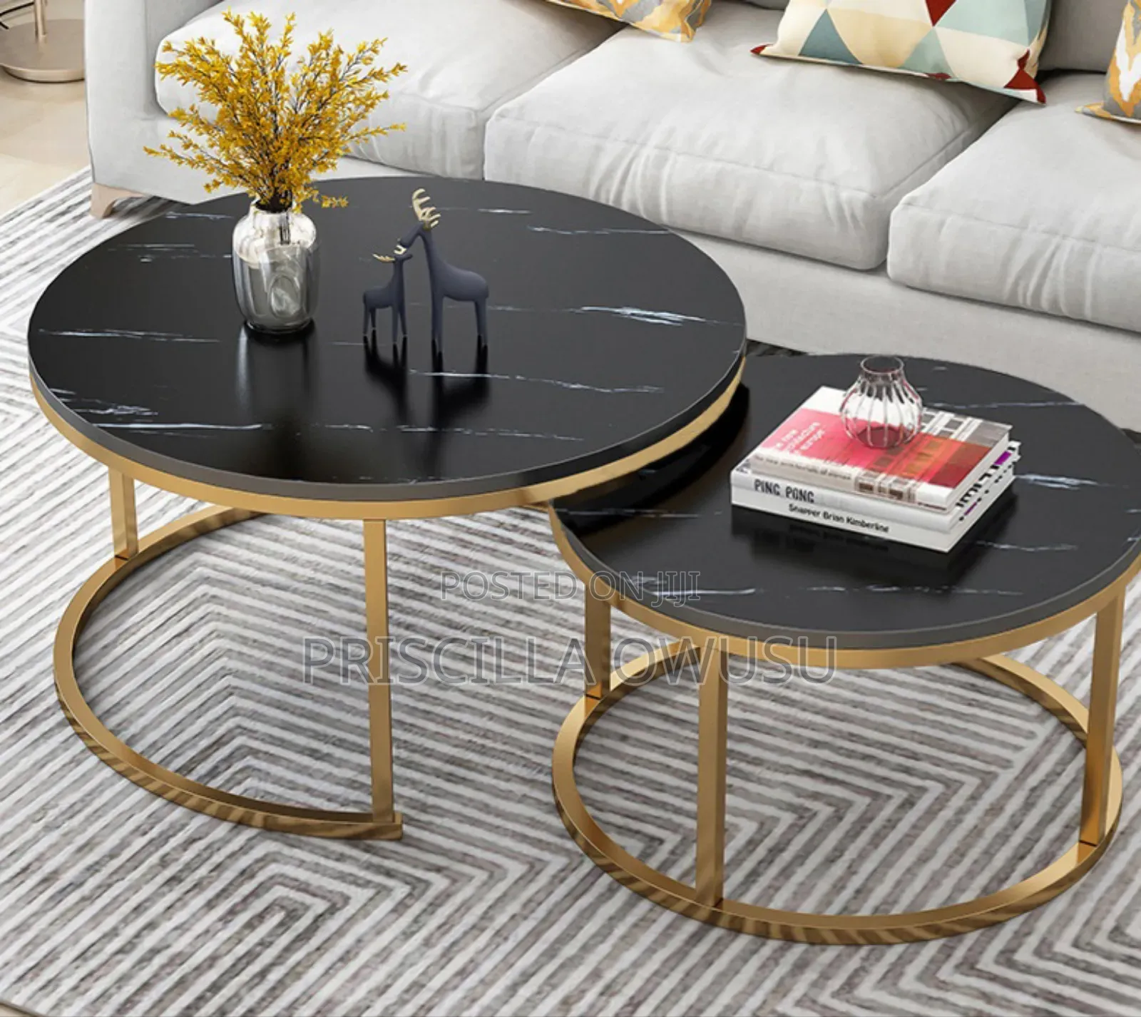Marble Center Table Coffee Table (2 Set)