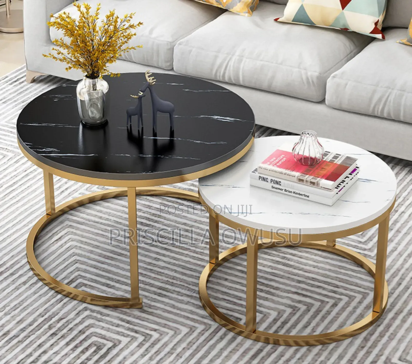 Marble Center Table Coffee Table (2 Set)