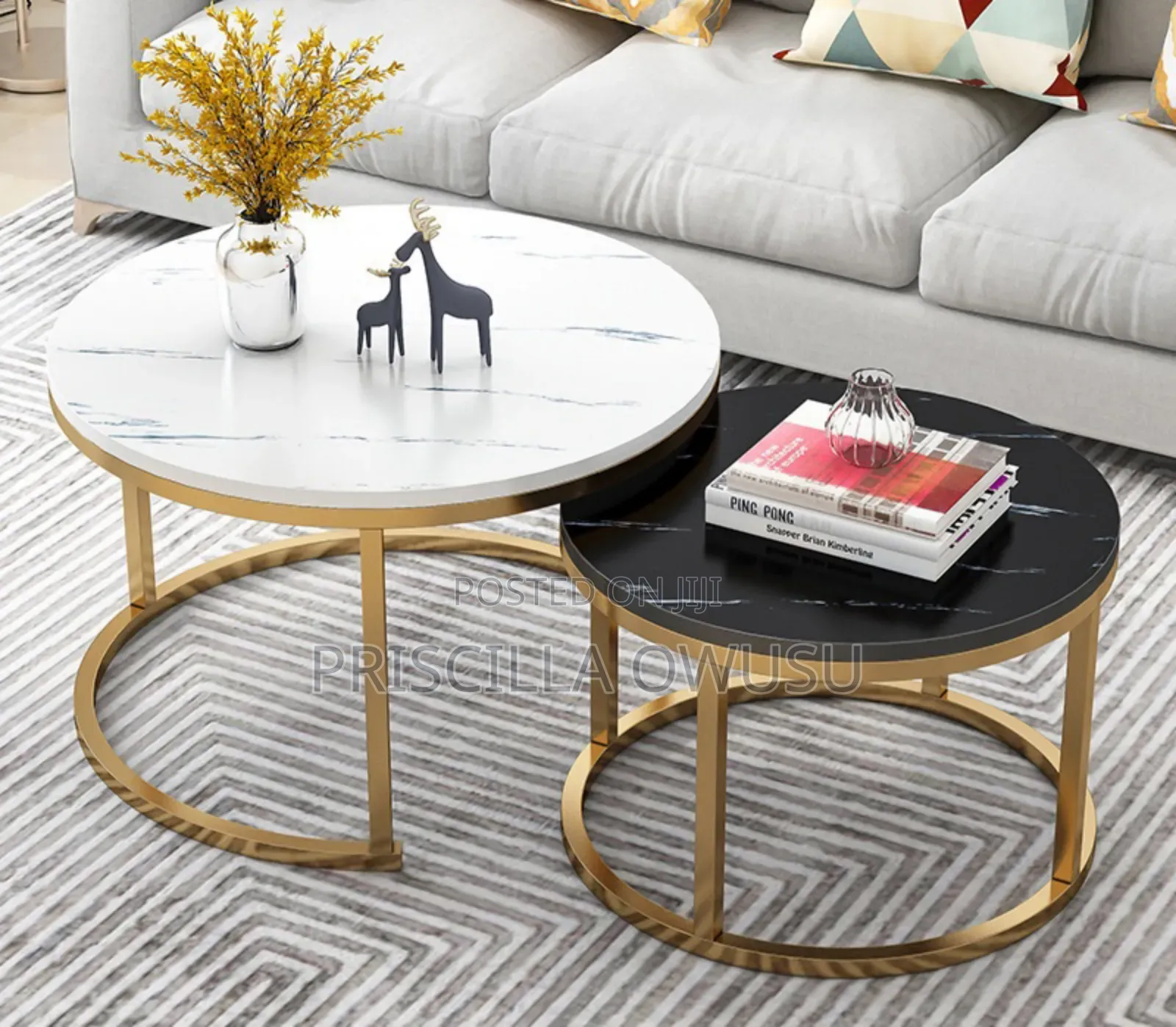 Marble Center Table Coffee Table (2 Set)