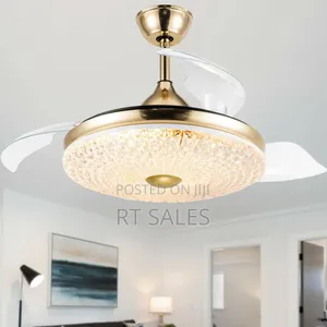 Modern Golden New Fan With Light.