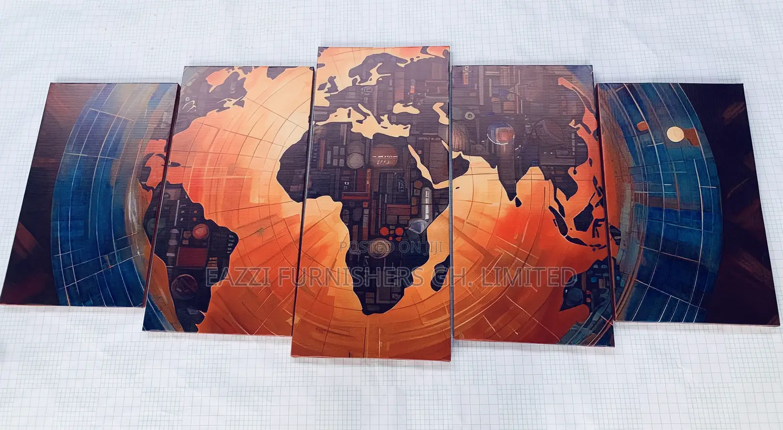 Authentic Wall Arts Canvas World Map Wall Panels Frames