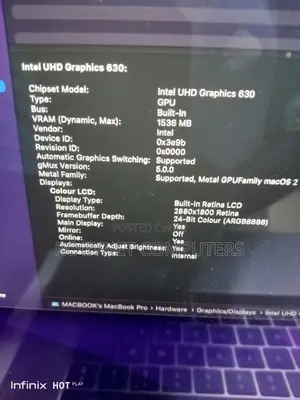 Laptop Apple MacBook Pro 2018 16GB Intel Core i7 SSD 512GB