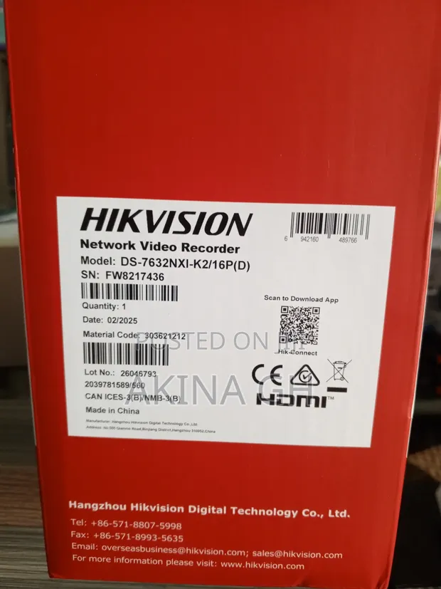 Hikvision Acusense 32ch Poe NVR Ds-7632nxi-/16 2