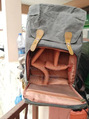 Leather Canvas Camera Backpack