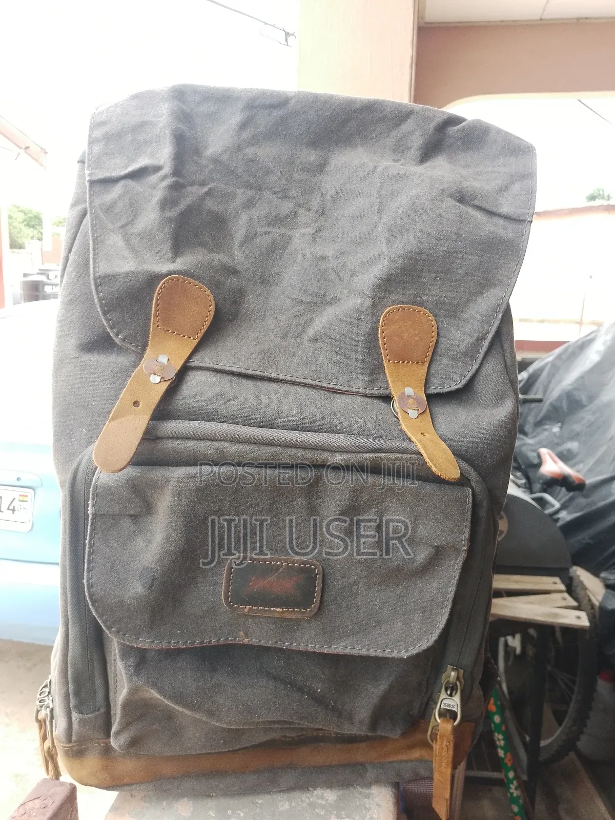 Leather Canvas Camera Backpack