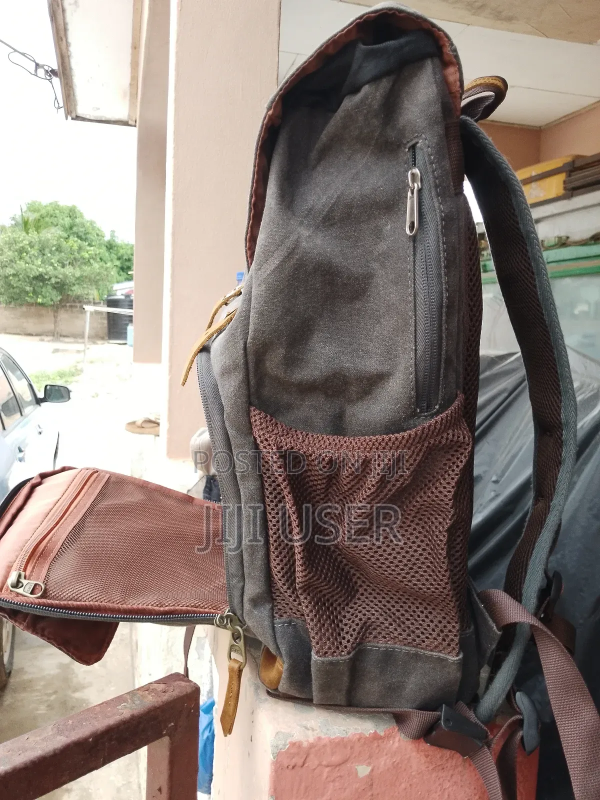 Leather Canvas Camera Backpack