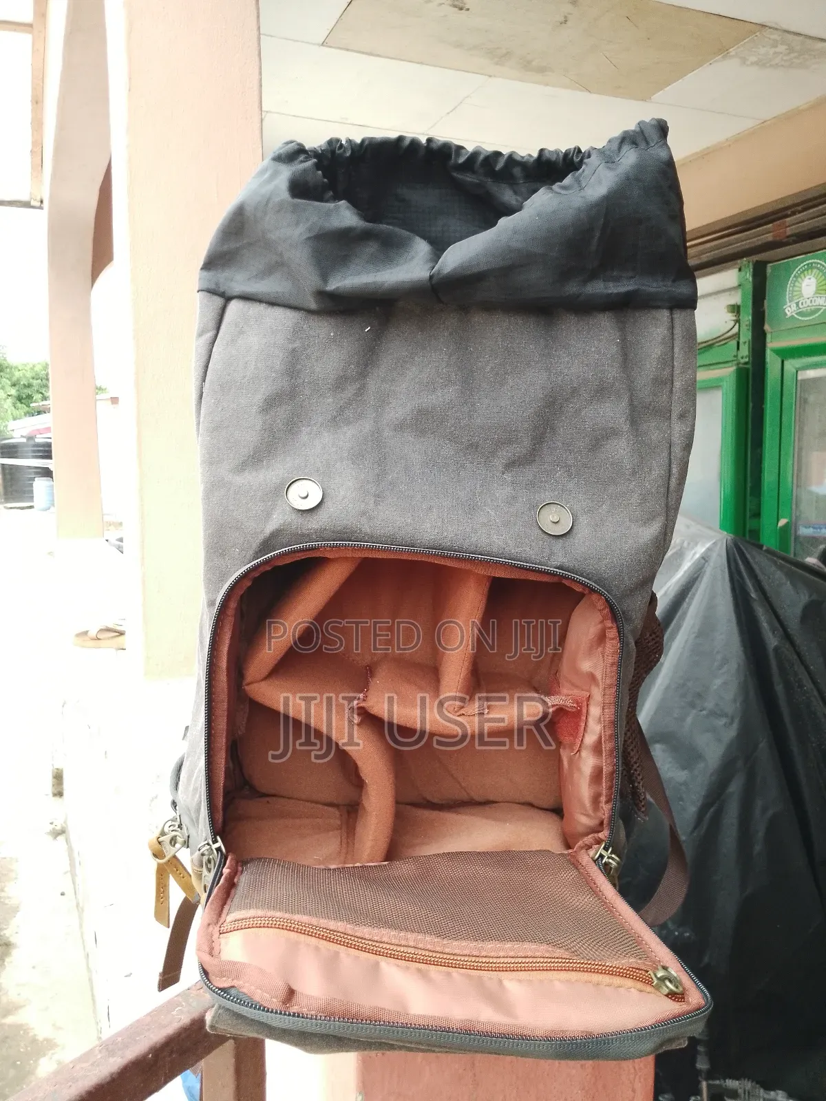 Leather Canvas Camera Backpack