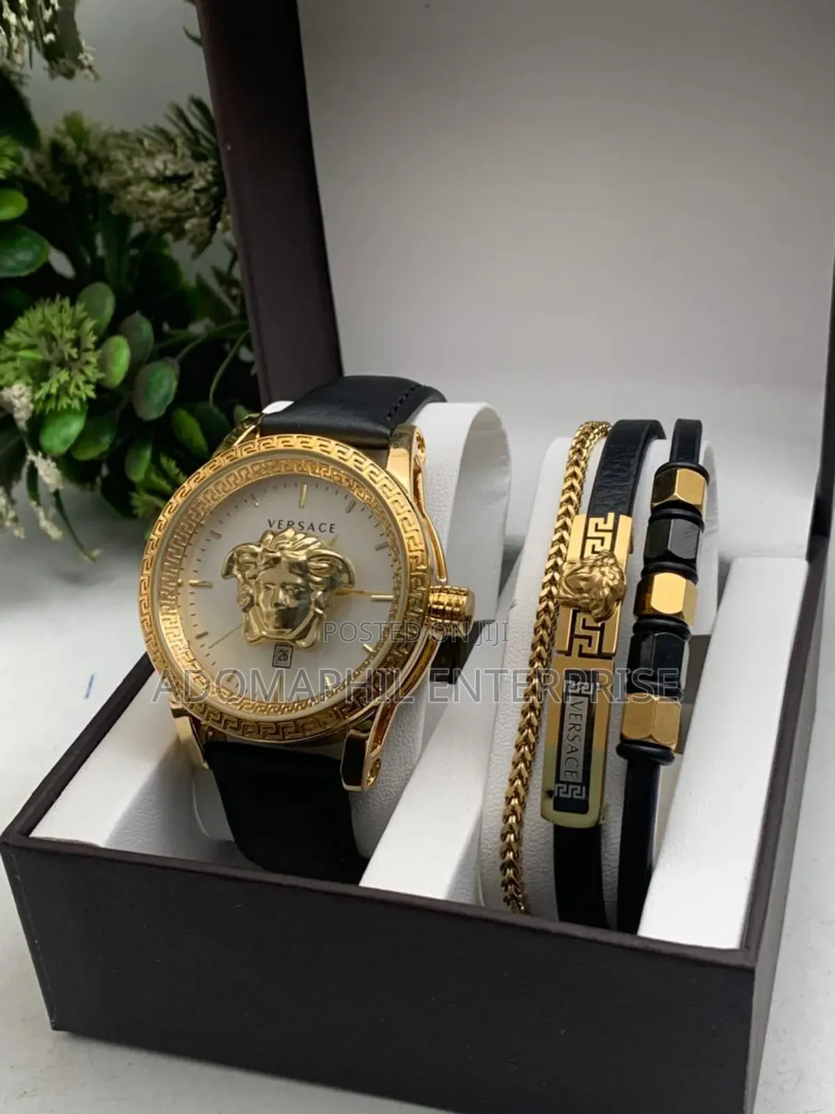 Authentic Versace Watch And Bracelet Set