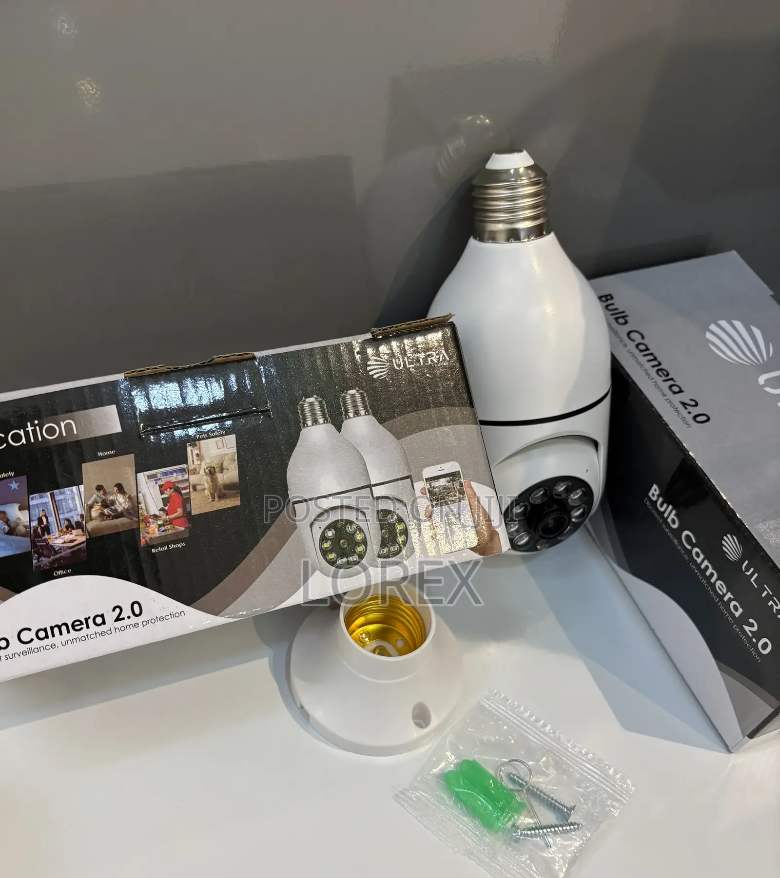Bulb Wifi Ptz Camera 3mp Auto Human Tracking (V380 Pro App)
