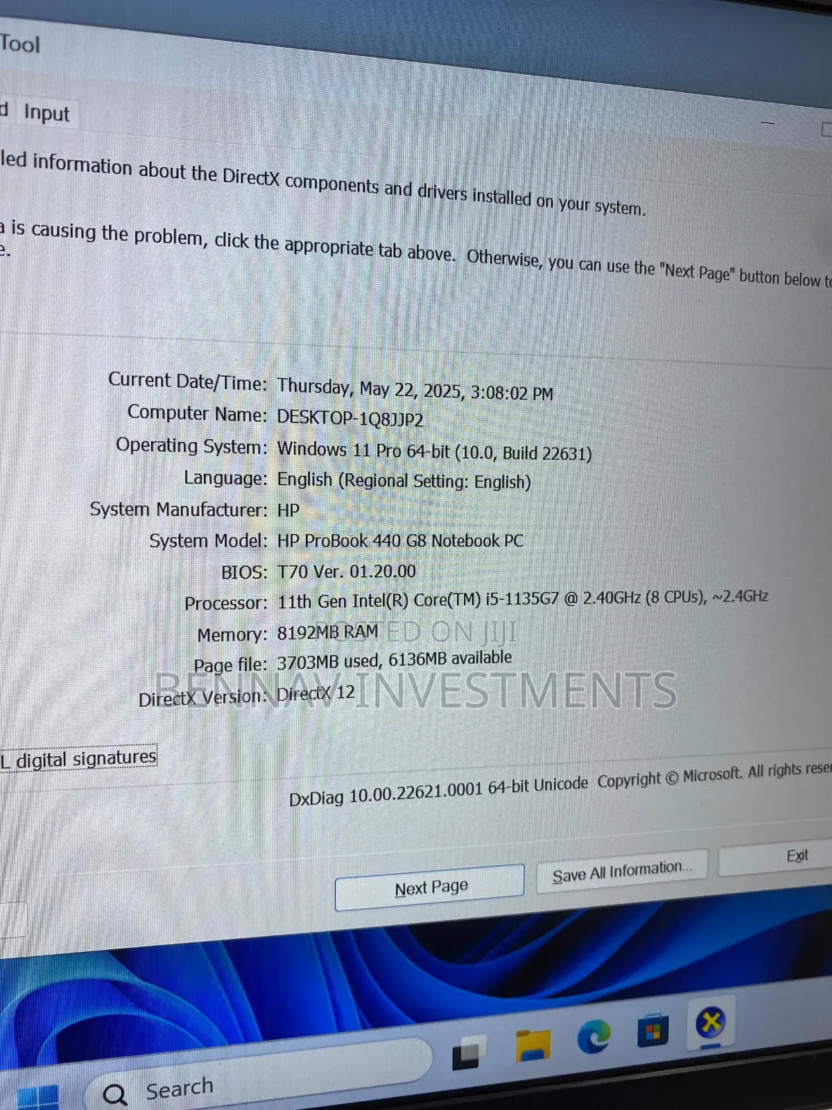 Laptop HP ProBook 440 G8 8GB Intel Core i5 SSD 256GB