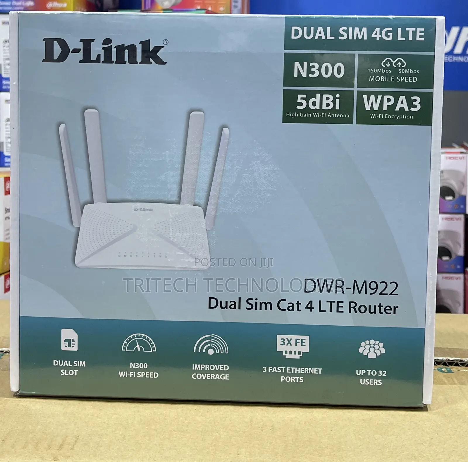 D-Link Wireless N300 Dual Sim 4g Lte Router DWR-M922