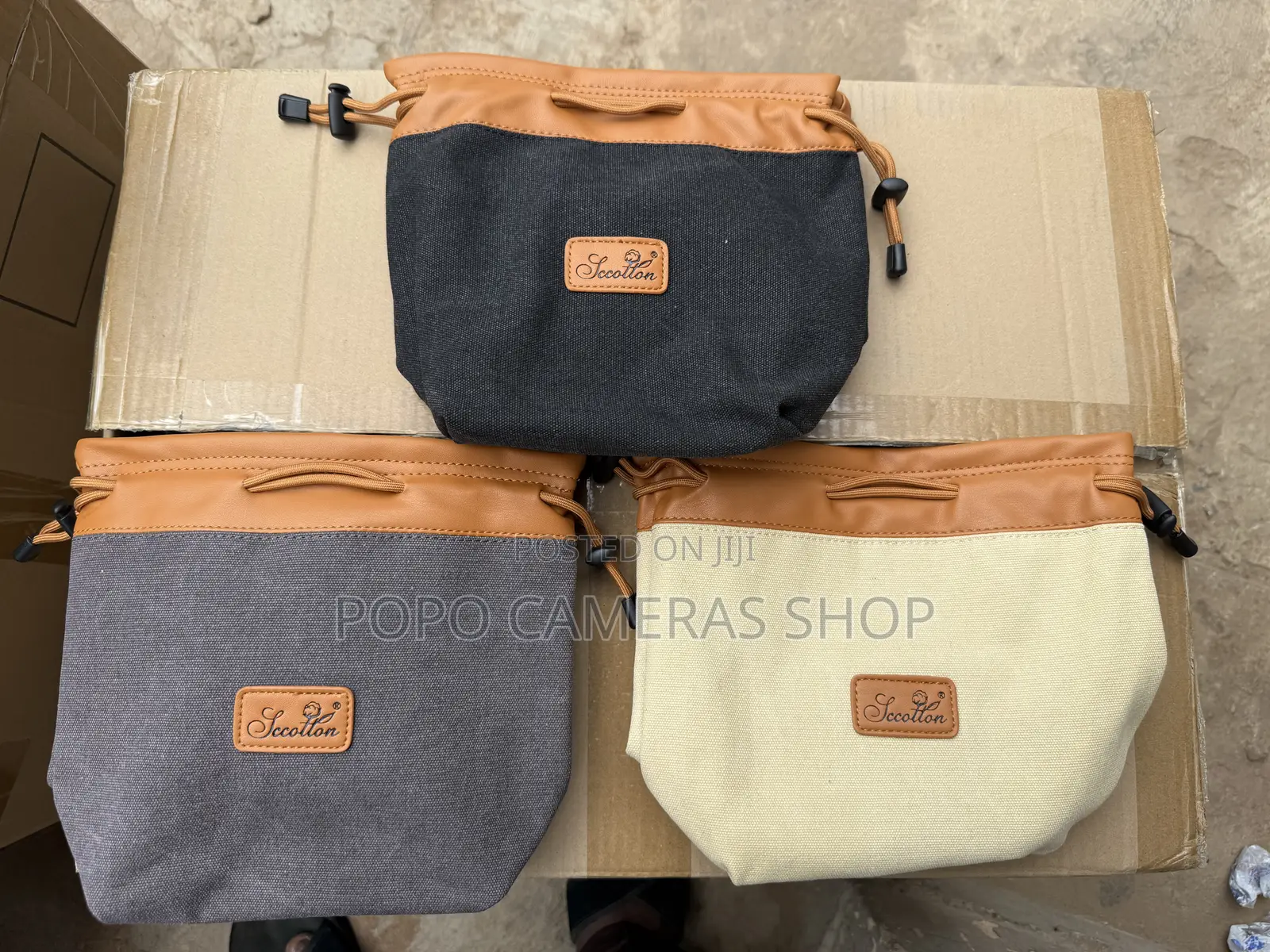  Mini Canvas and Leather Camera Bag at 210 Cedis