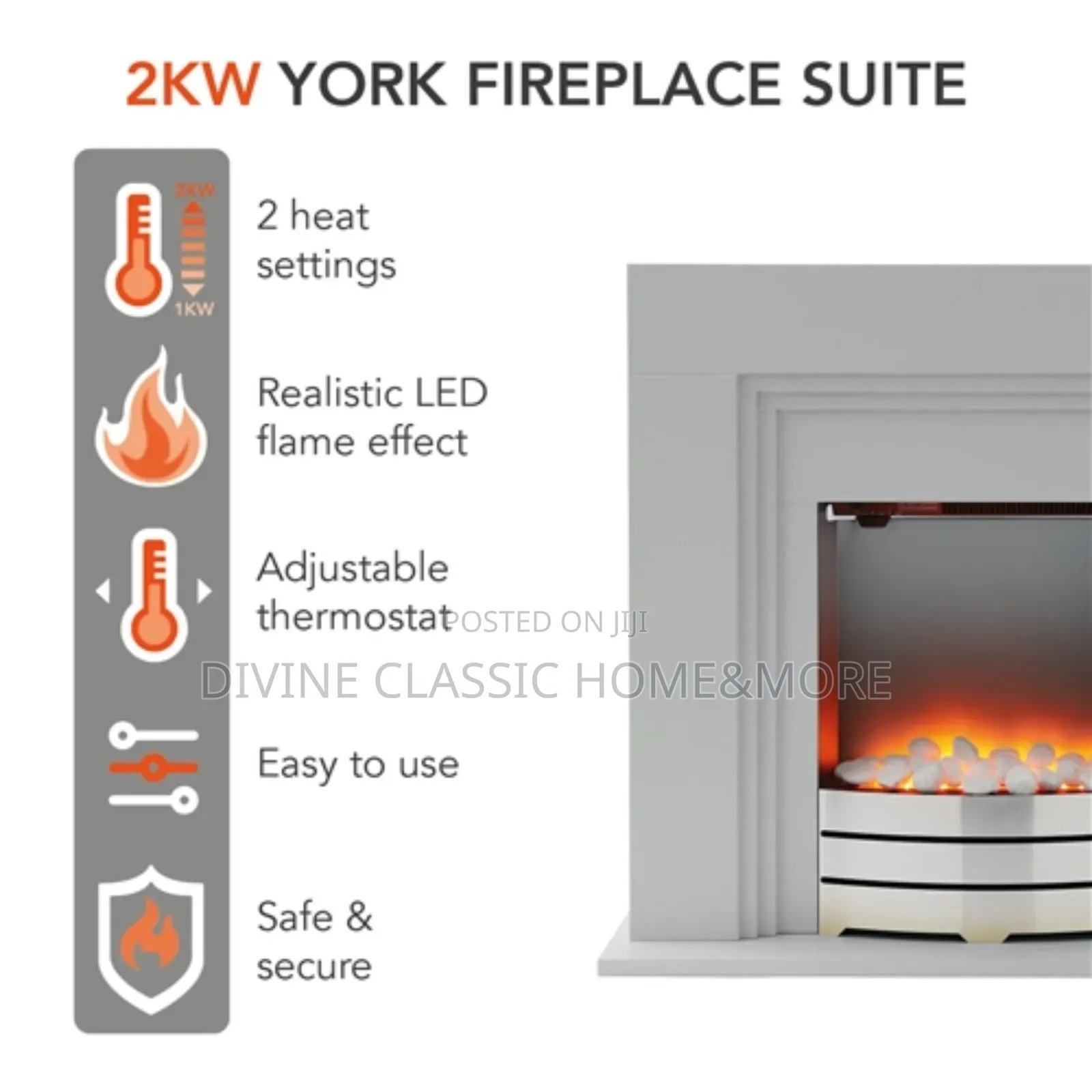 Warmlite Room Heater With Realistic Led Flame