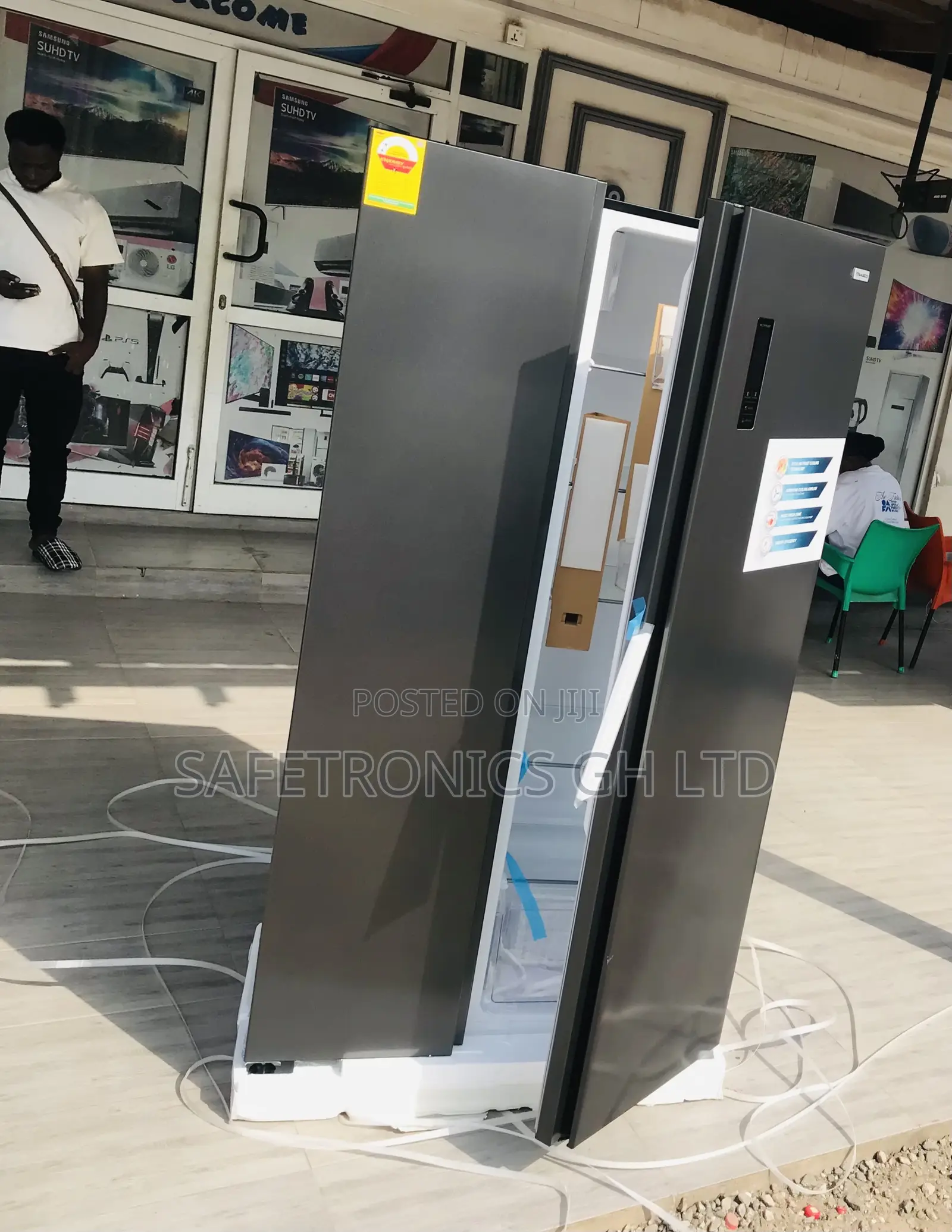 Premium Fast 583l Sidebyside Grey Doubledoor Fridge