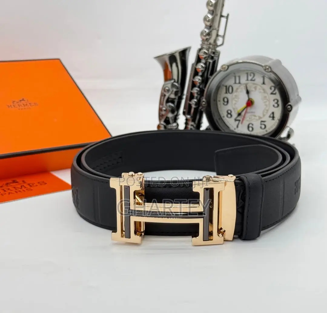 Hermes Quality Leather Zip Lock Belt || Designer Buckle