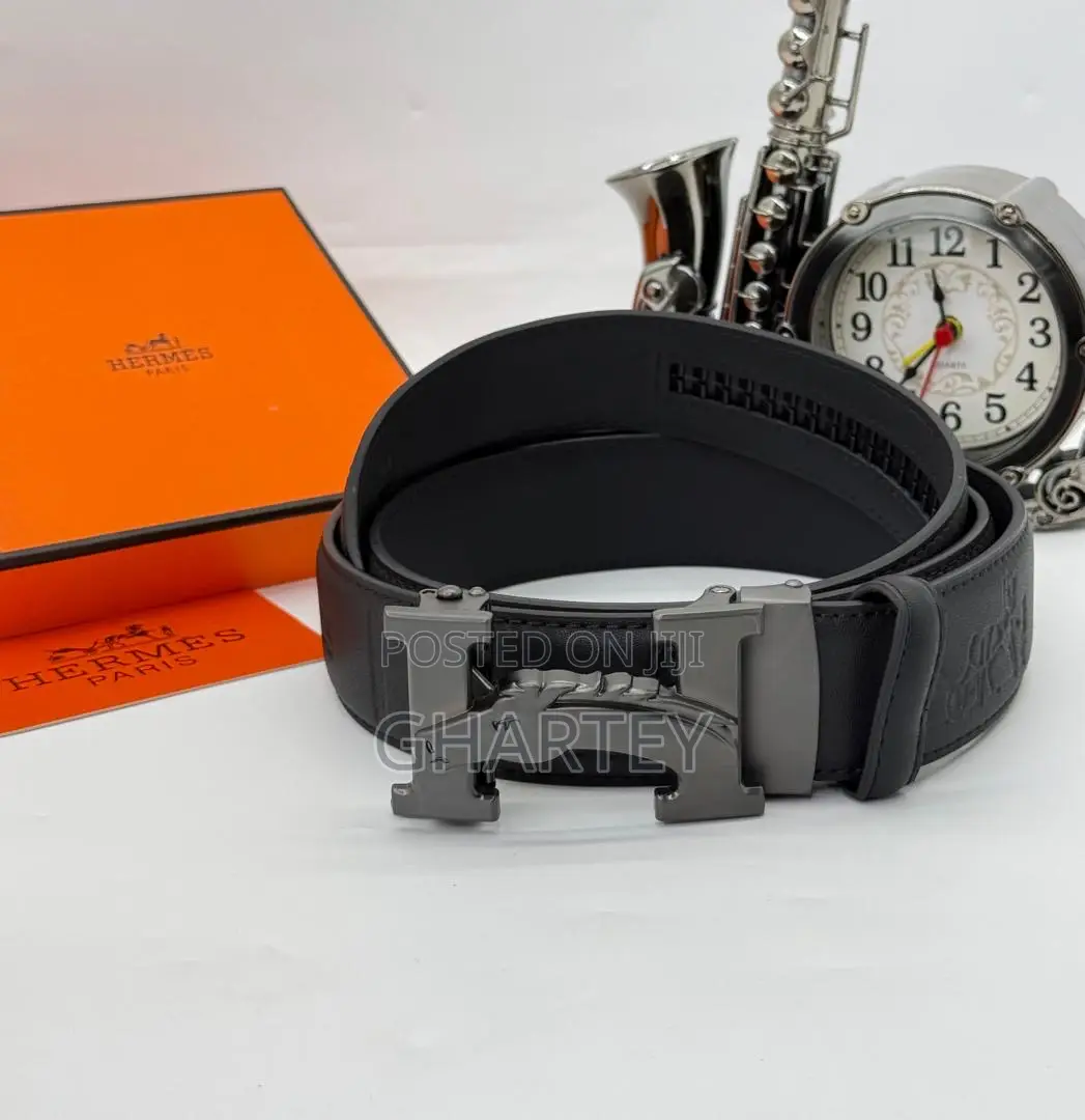 Hermes Quality Leather Zip Lock Belt || Designer Buckle