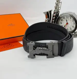 Hermes Quality Leather Zip Lock Belt || Designer Buckle