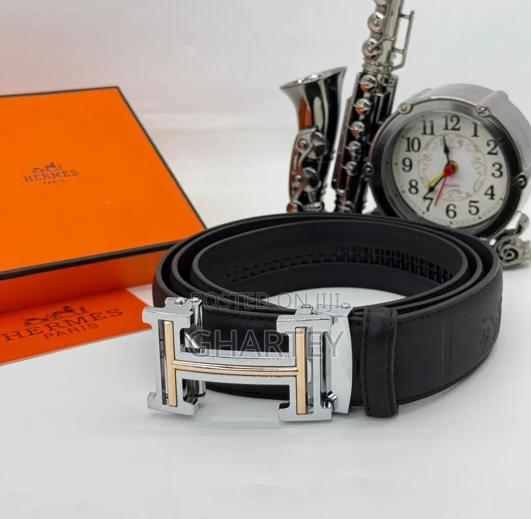 Hermes Quality Leather Zip Lock Belt || Designer Buckle