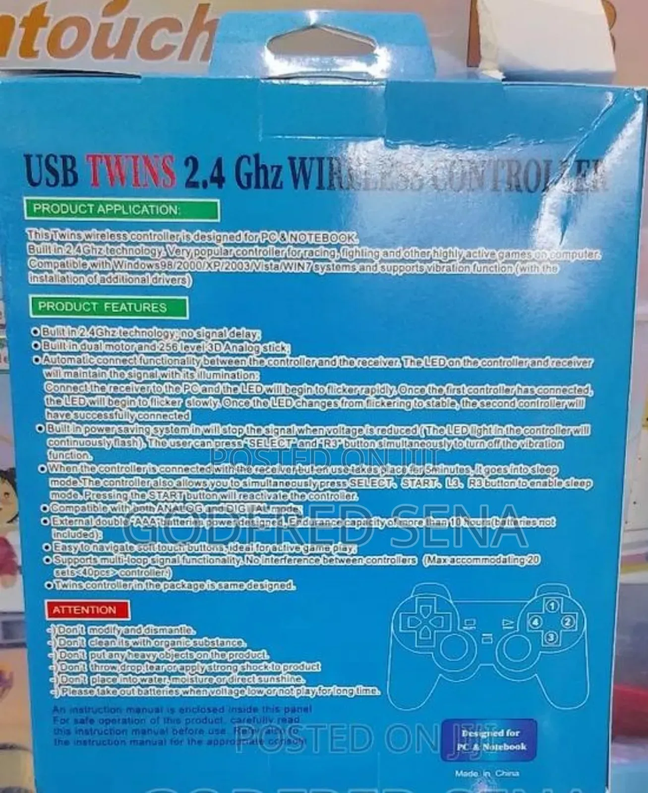 Usb Twins Wireless Game Pad