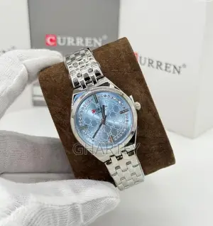 Curren Luxury Round Face Two Toned Silver Watch for Women