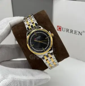 Curren Luxury Round Face Two Toned Silver Watch for Women