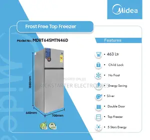 Midea-463-LTR-Defrost- Top Freezer-Mdrt645mtn46d