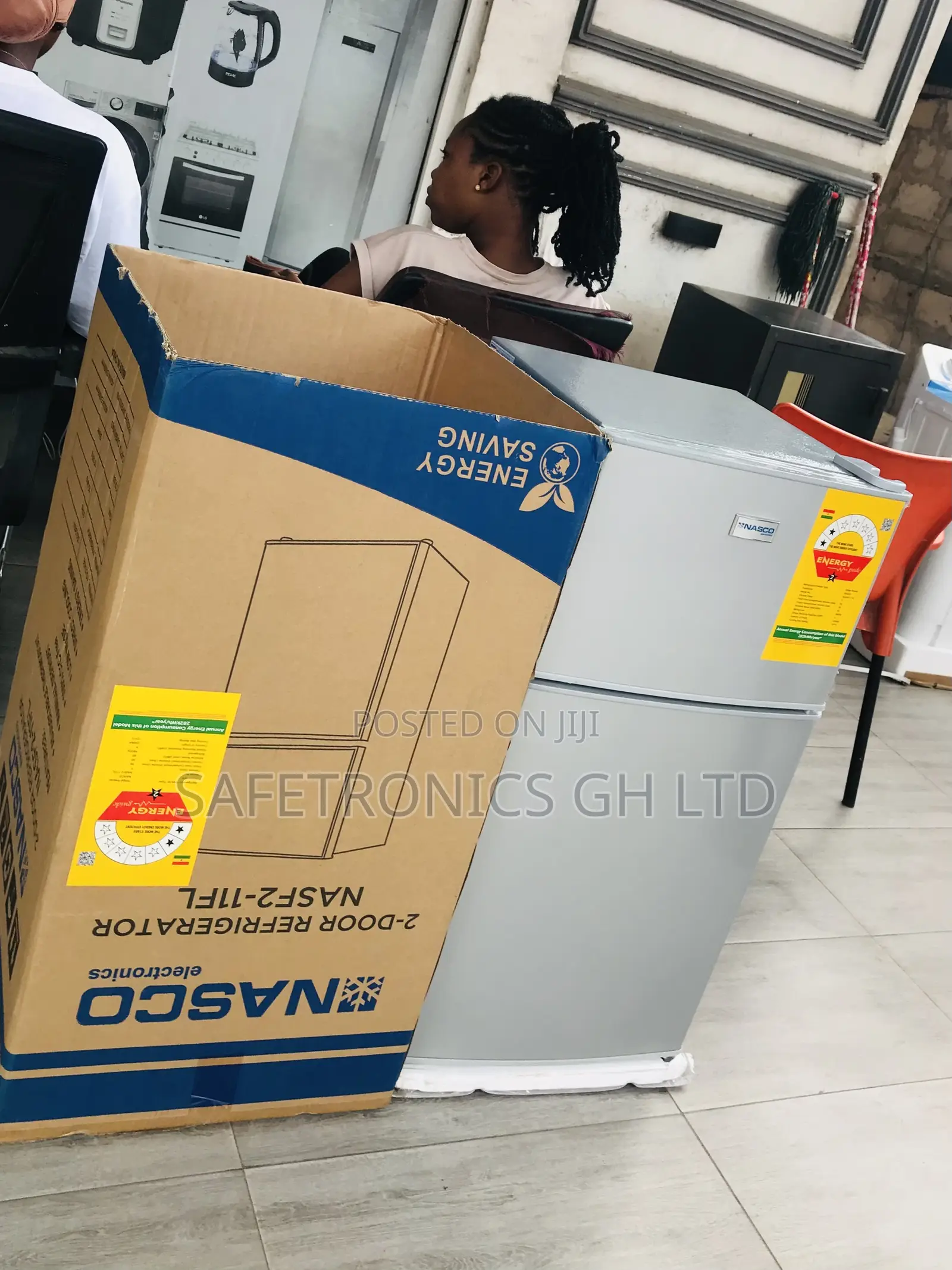 Accurate 90 Liters Grey Doubledoir Topfreezer Nasco Fridge