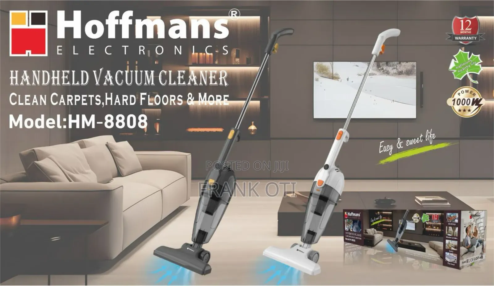 Hoffman Hand Held Vacuum Cleaner 1000 Watts
