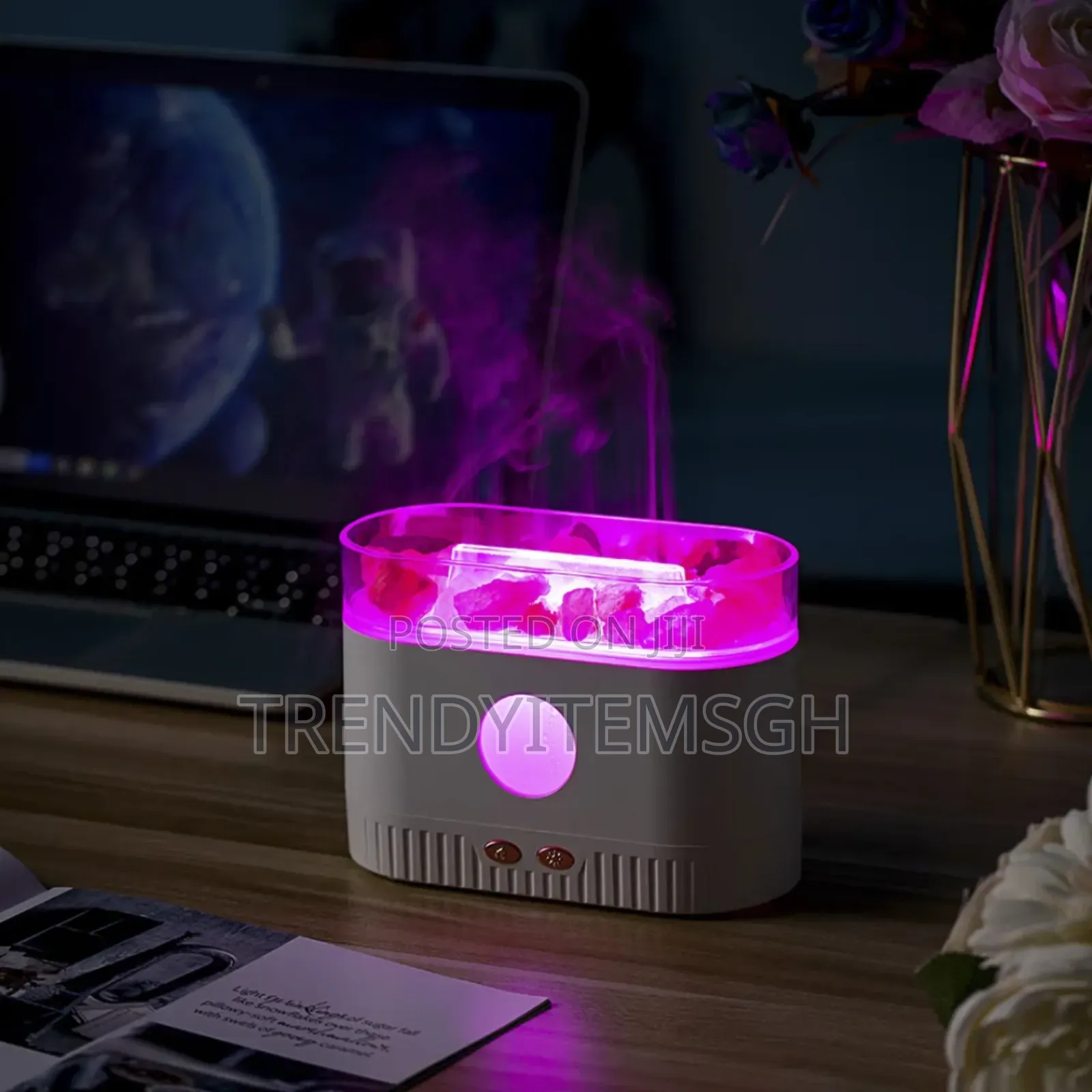 Multicolor Stone Flame Humidifier Aromatic Diffuser