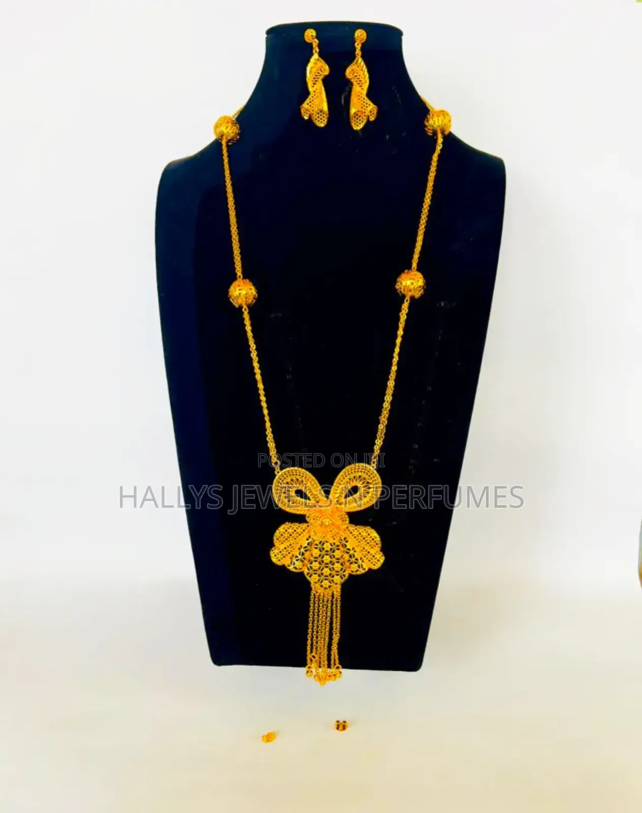 Jewellery Set, Gold Plated, Tarnish-Free Long Necklace