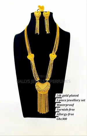 Long Necklace Set, Gold Plated, Skin-Friendly