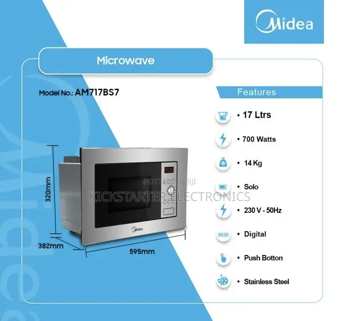 Midea-17ltr-Solo-Microwave-Am717bs7